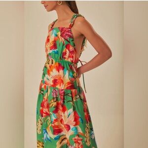 Farm Rio Green Tropicart Sleeveless Midi
Dress *NWT*